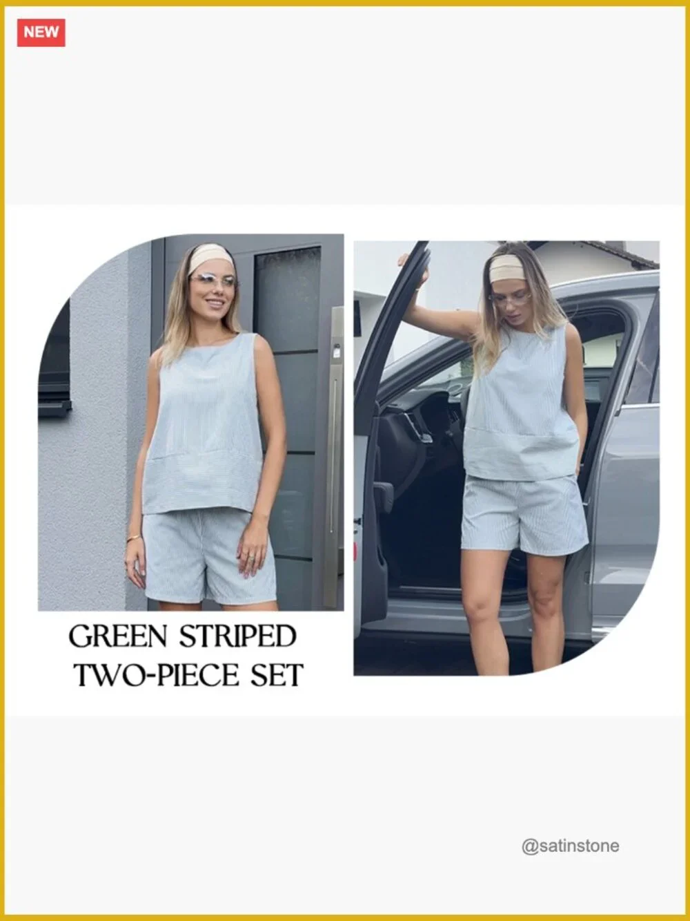 Trendy 2 Piece Shorts Set Sleeveless Tank Top Matching Pockets